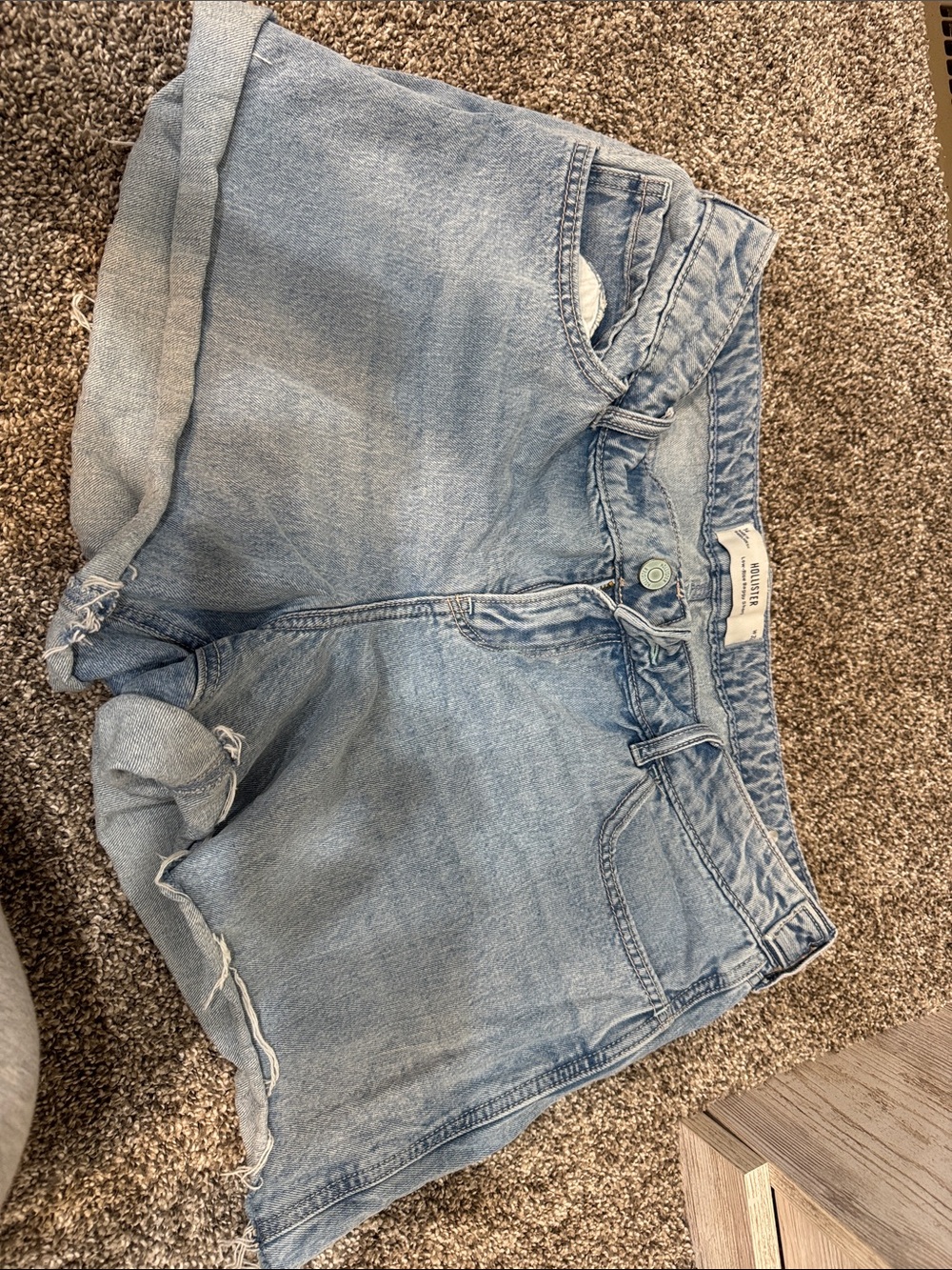 Hollister Light Blue Rolled Hem Denim Shorts